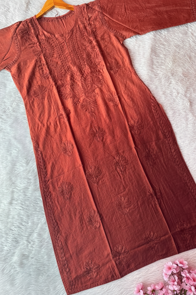 Chanderi Ombre long Soft Kurta