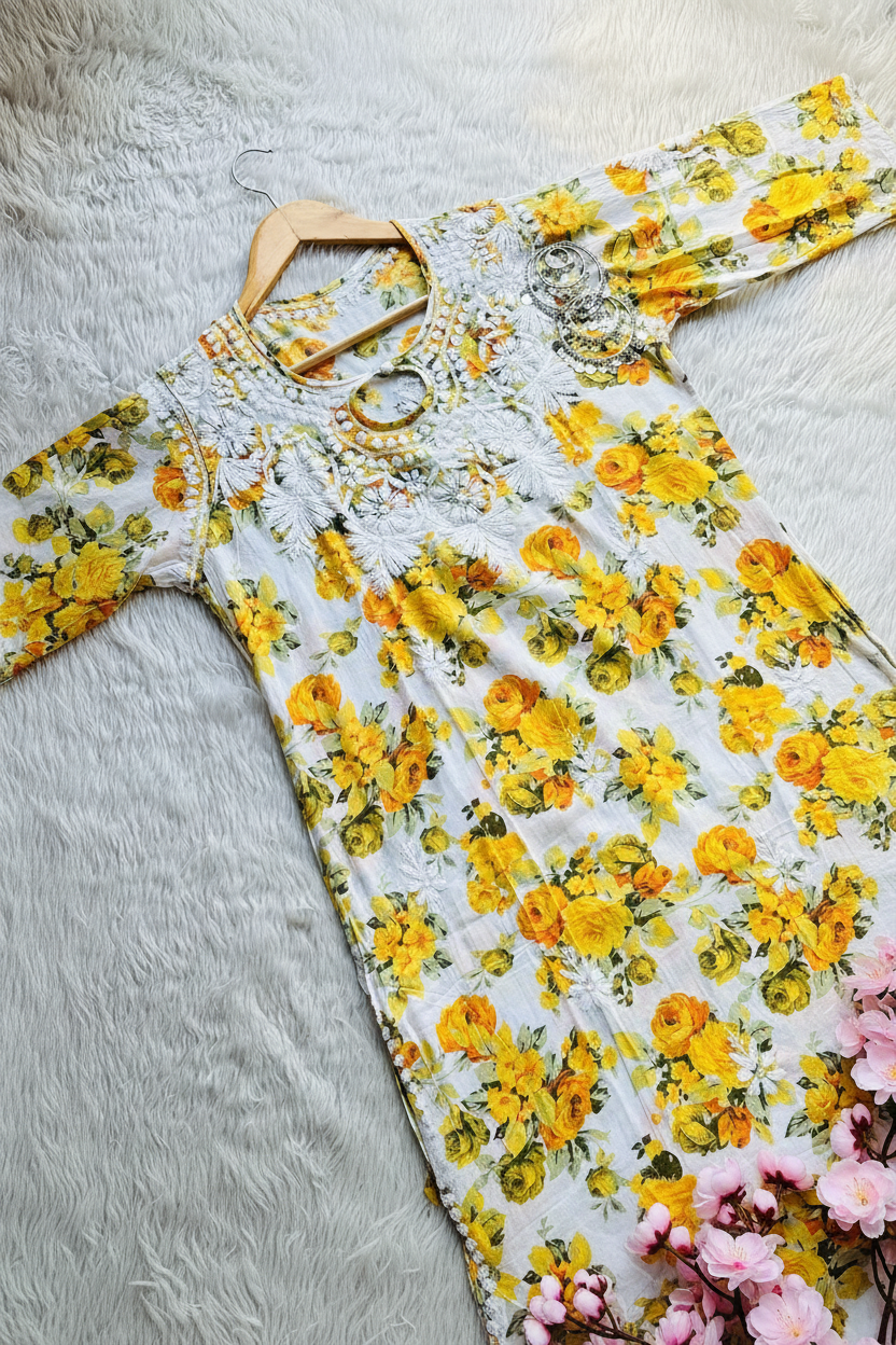 Mul printed Designer Gala buti