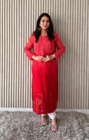 Part wear Chikankari viscose Self Kurta With Inner - Chikankari official