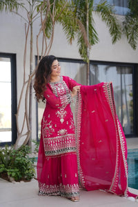 Party Wear designer embroidered set - Chikankari official