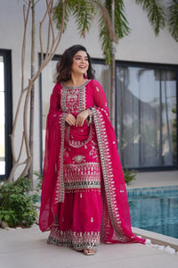 Party Wear designer embroidered set - Chikankari official
