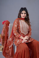 Party wear Designer Top Sharara and Dupatta - Chikankari official