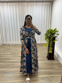 Party Wear Exquisite Hand Embroidered And Handwork Gown Only - Chikankari official