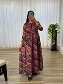 Party Wear Exquisite Hand Embroidered And Handwork Gown Only - Chikankari official