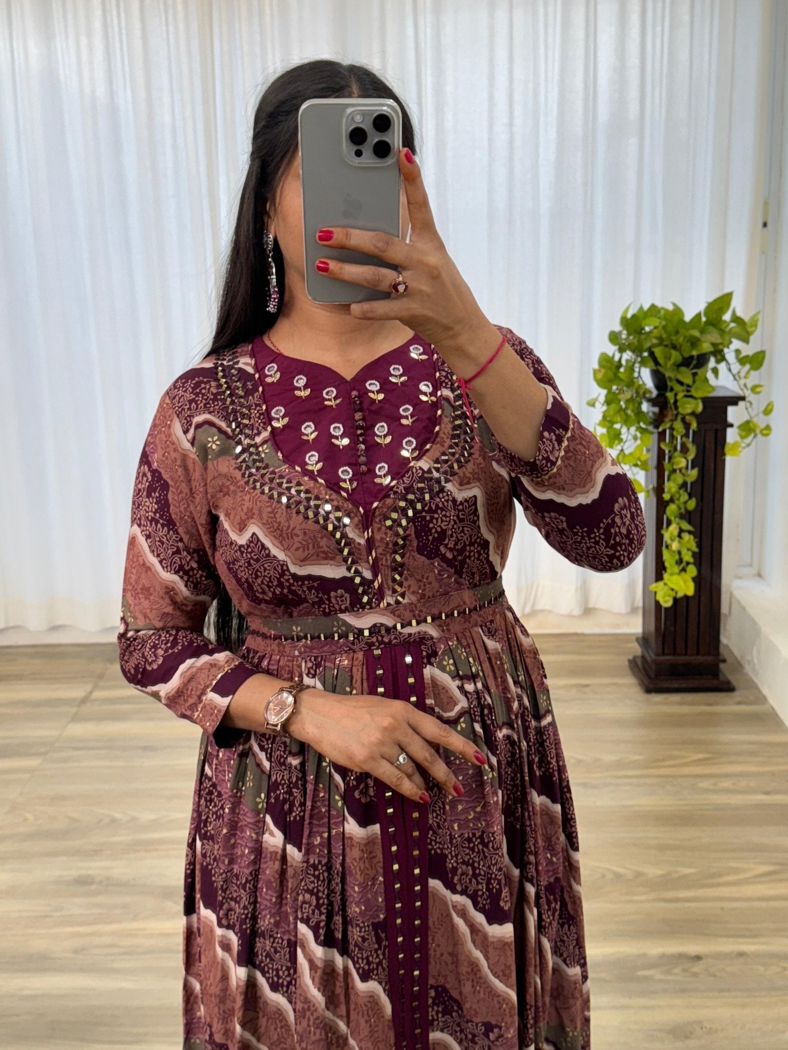 Party Wear Exquisite Hand Embroidered And Handwork Gown Only - Chikankari official