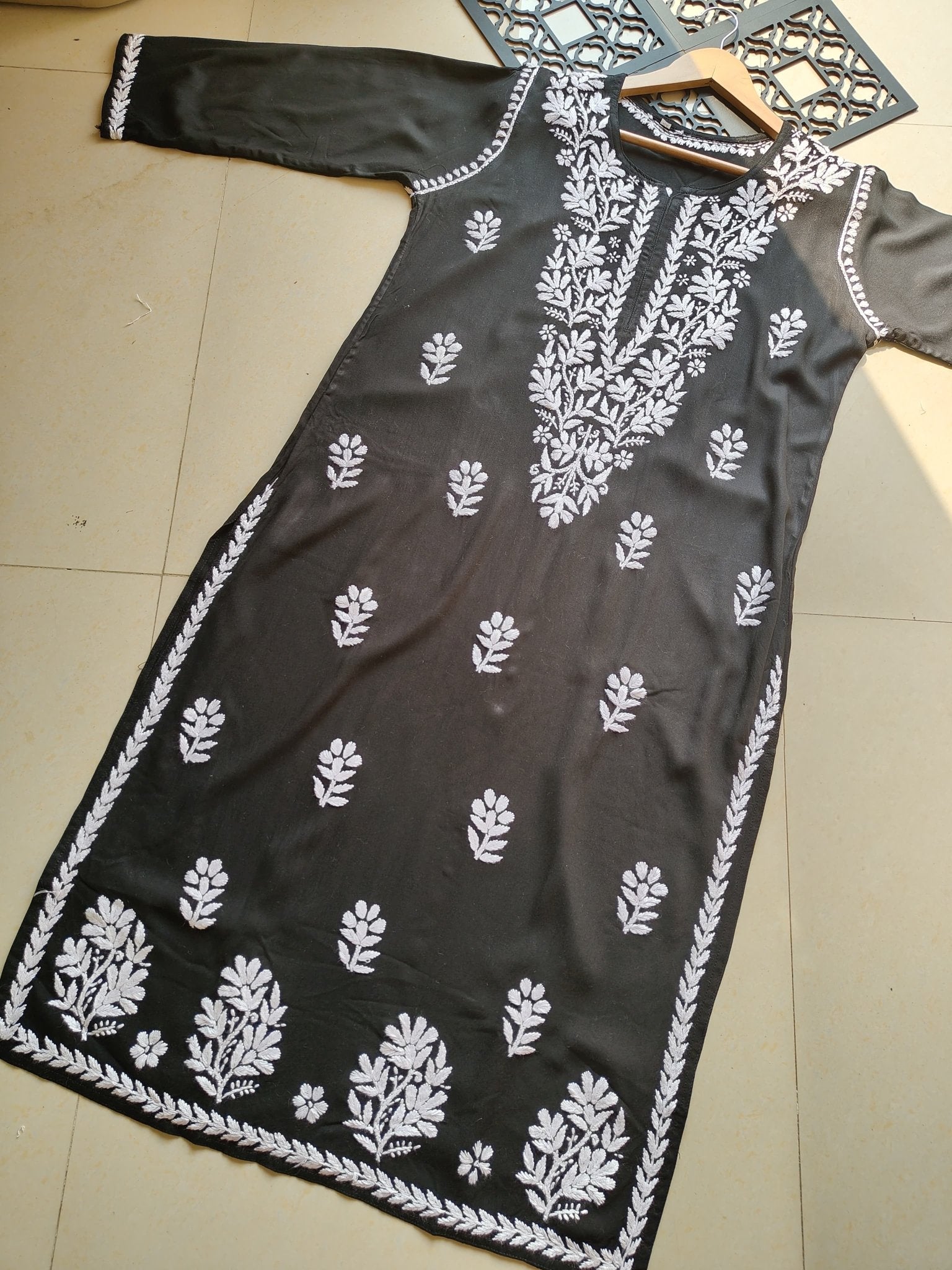 Pastel Shade Rayon Long Cool Kurtas - Chikankari official