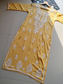 Pastel Shade Rayon Long Cool Kurtas - Chikankari official