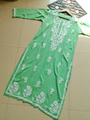 Pastel Shade Rayon Long Cool Kurtas - Chikankari official