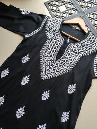 Pastel Shades Soft Comfort Rayon Long Kurta - Chikankari official
