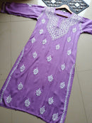 Pastel Shades Soft Comfort Rayon Long Kurta - Chikankari official