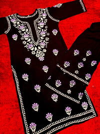 Phool Heavy 3d 2pc set flowered Chikankari - Chikankari official