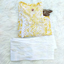PIPING BUTTONS KURTI HAVING KANGOOREY ON DAAMAN & SLEEVES Mayuri Special - Chikankari official