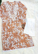 PIPING BUTTONS KURTI HAVING KANGOOREY ON DAAMAN & SLEEVES Mayuri Special - Chikankari official