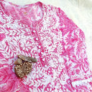 PIPING BUTTONS KURTI HAVING KANGOOREY ON DAAMAN & SLEEVES Mayuri Special - Chikankari official