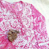 PIPING BUTTONS KURTI HAVING KANGOOREY ON DAAMAN & SLEEVES Mayuri Special - Chikankari official