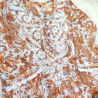 PIPING BUTTONS KURTI HAVING KANGOOREY ON DAAMAN & SLEEVES Mayuri Special - Chikankari official