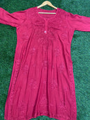 Plus Size Heavy work Soft Silky Rayon kurta - Chikankari official