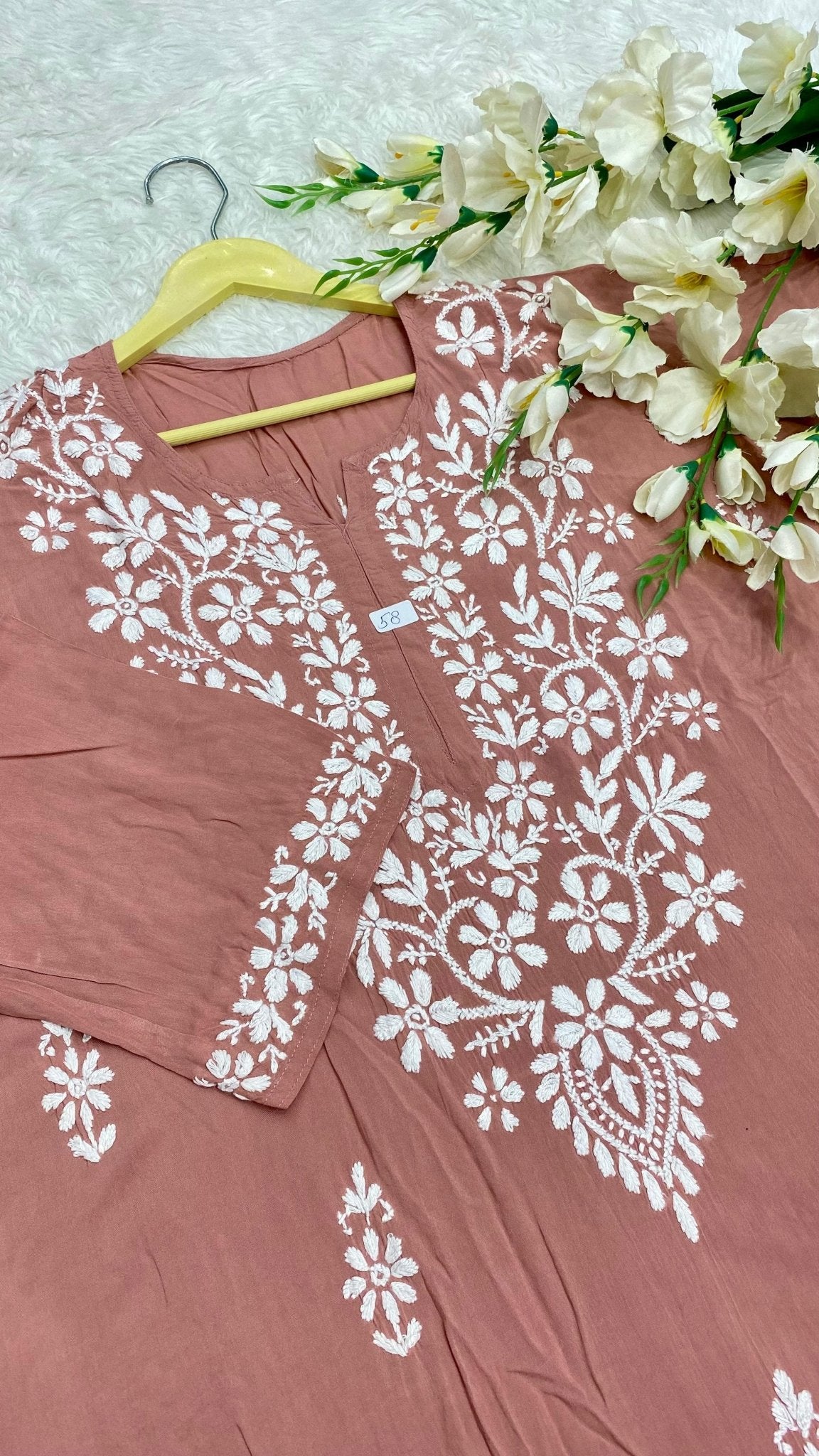 Plus Size Modal soft & Comfy Kurta - Chikankari official