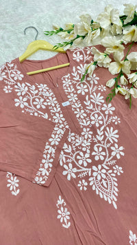 Plus Size Modal soft & Comfy Kurta - Chikankari official