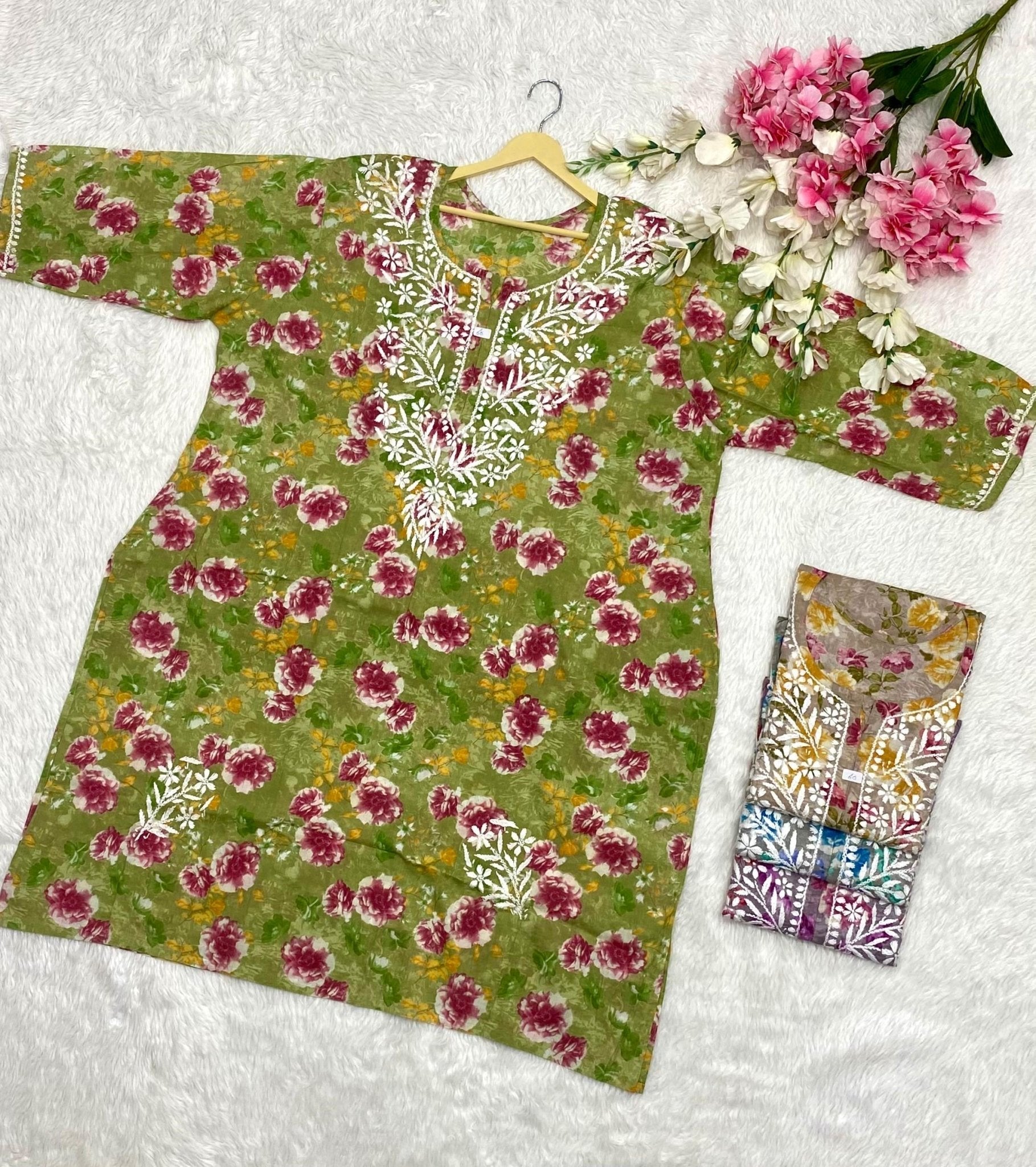 Plus Size Mul Comfort Kurta - Chikankari official