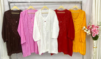 Plus Size Rayon Comfy Short Top - Chikankari official