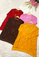 Plus Size Rayon Comfy Short Top - Chikankari official