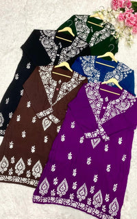 Plus Size Rayon Kurta All day Comfort - Chikankari official