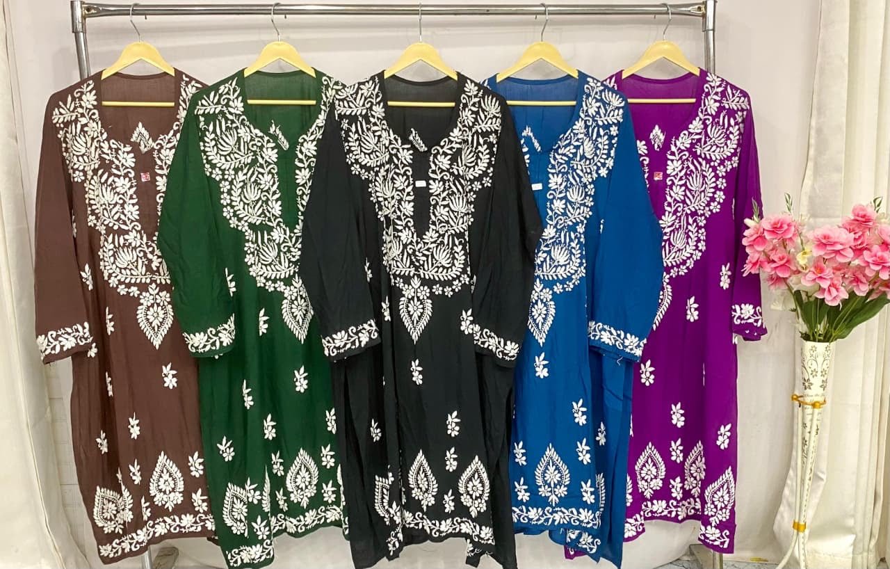 Plus Size Rayon Kurta All day Comfort - Chikankari official