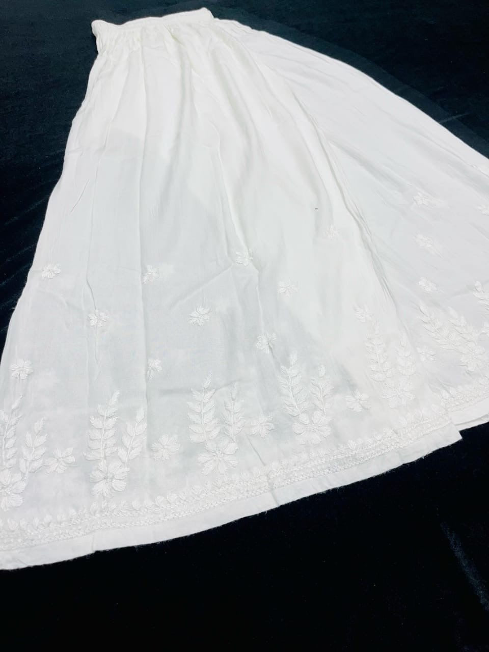 PLUS SIZE RAYON PALAZZO 46 To 80 waiste Sizes - Chikankari official