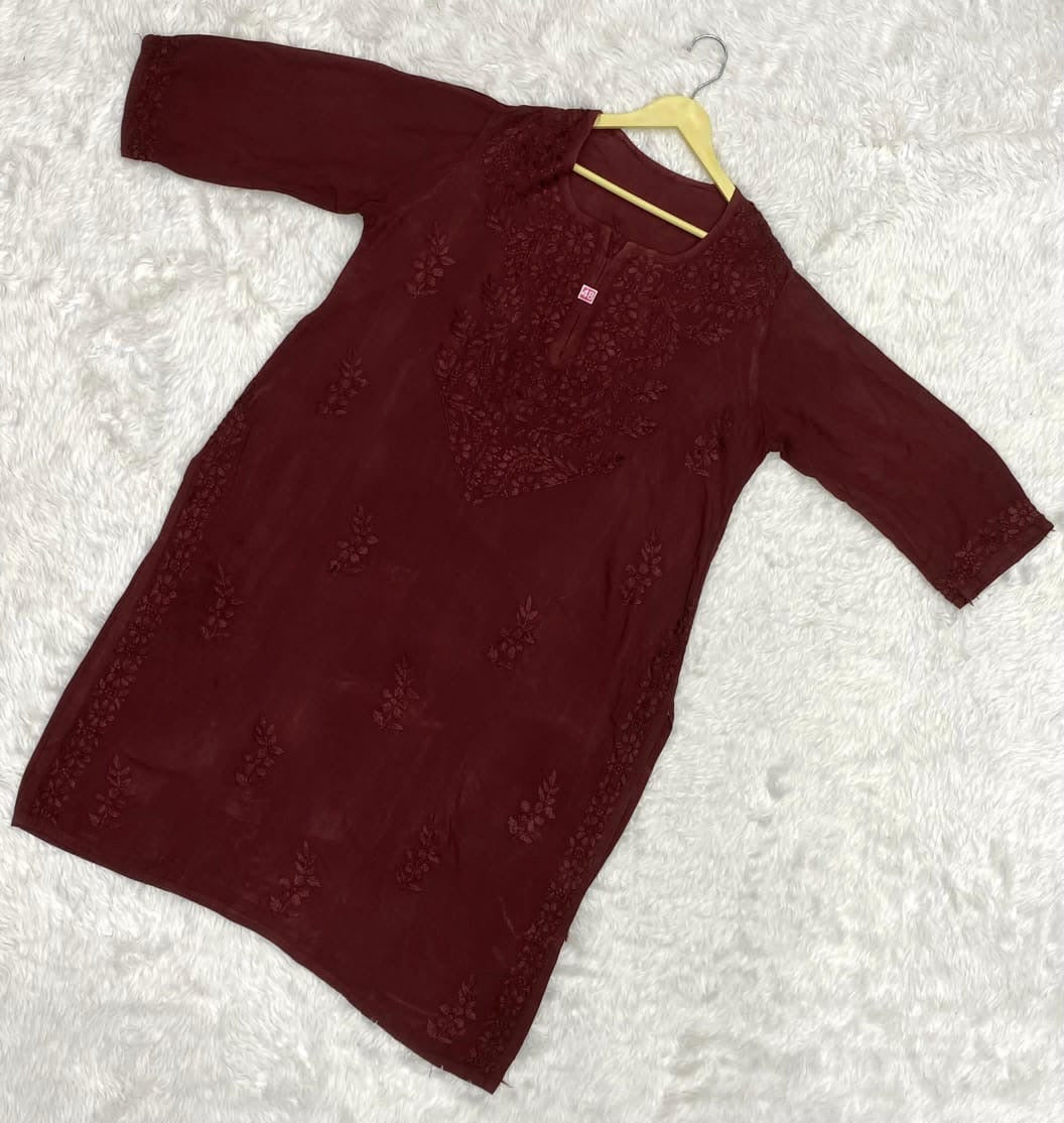 Plus Size Soft Rayon Kurtis - Chikankari official