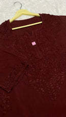 Plus Size Soft Rayon Kurtis - Chikankari official