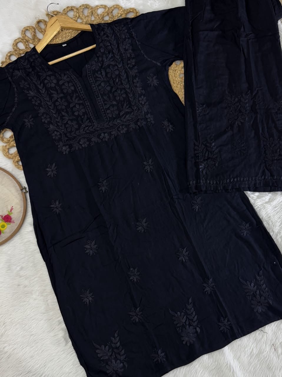 Plus Size Tone to tone Set - Chikankari official