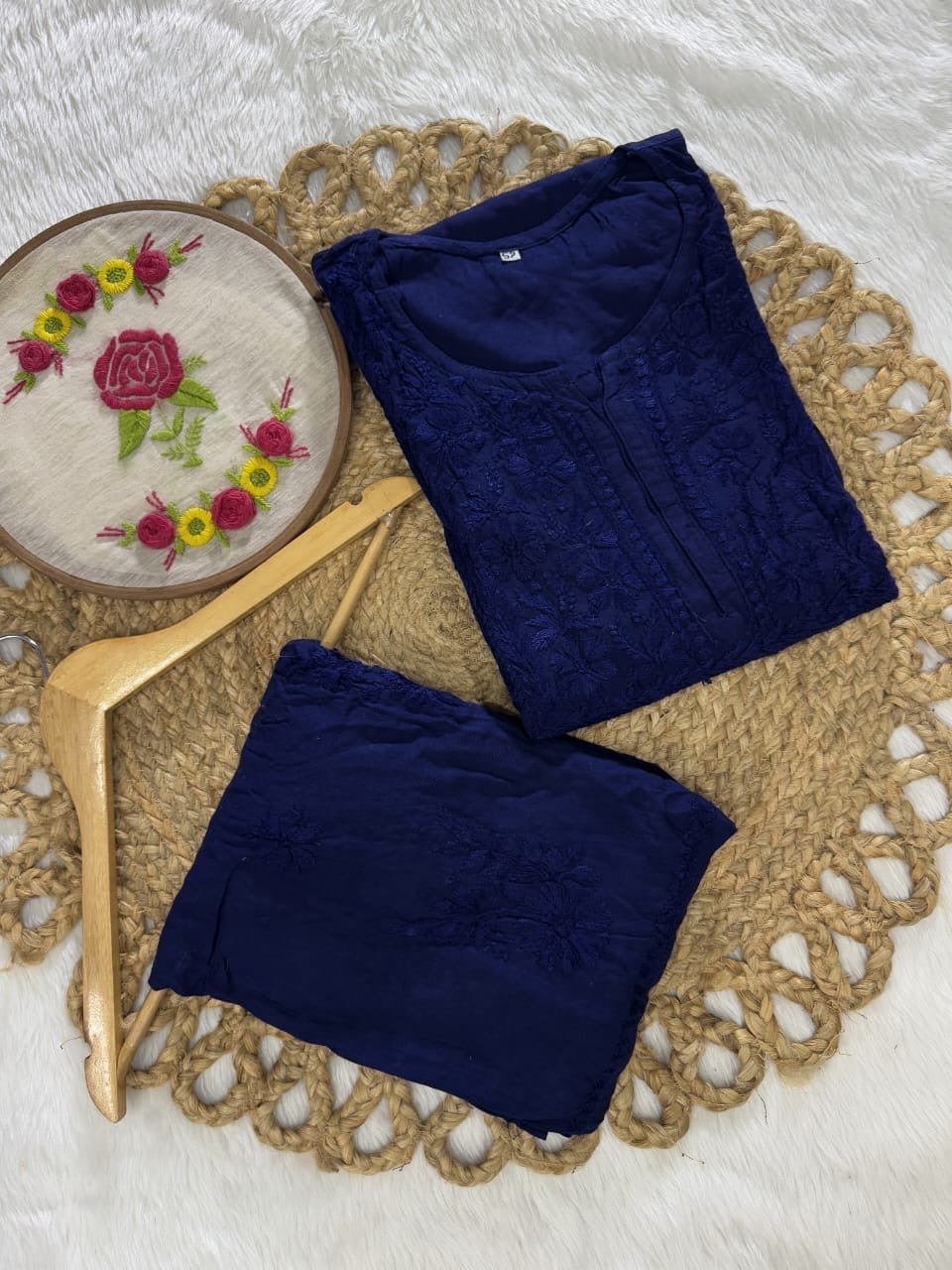 Plus Size Tone to tone Set - Chikankari official