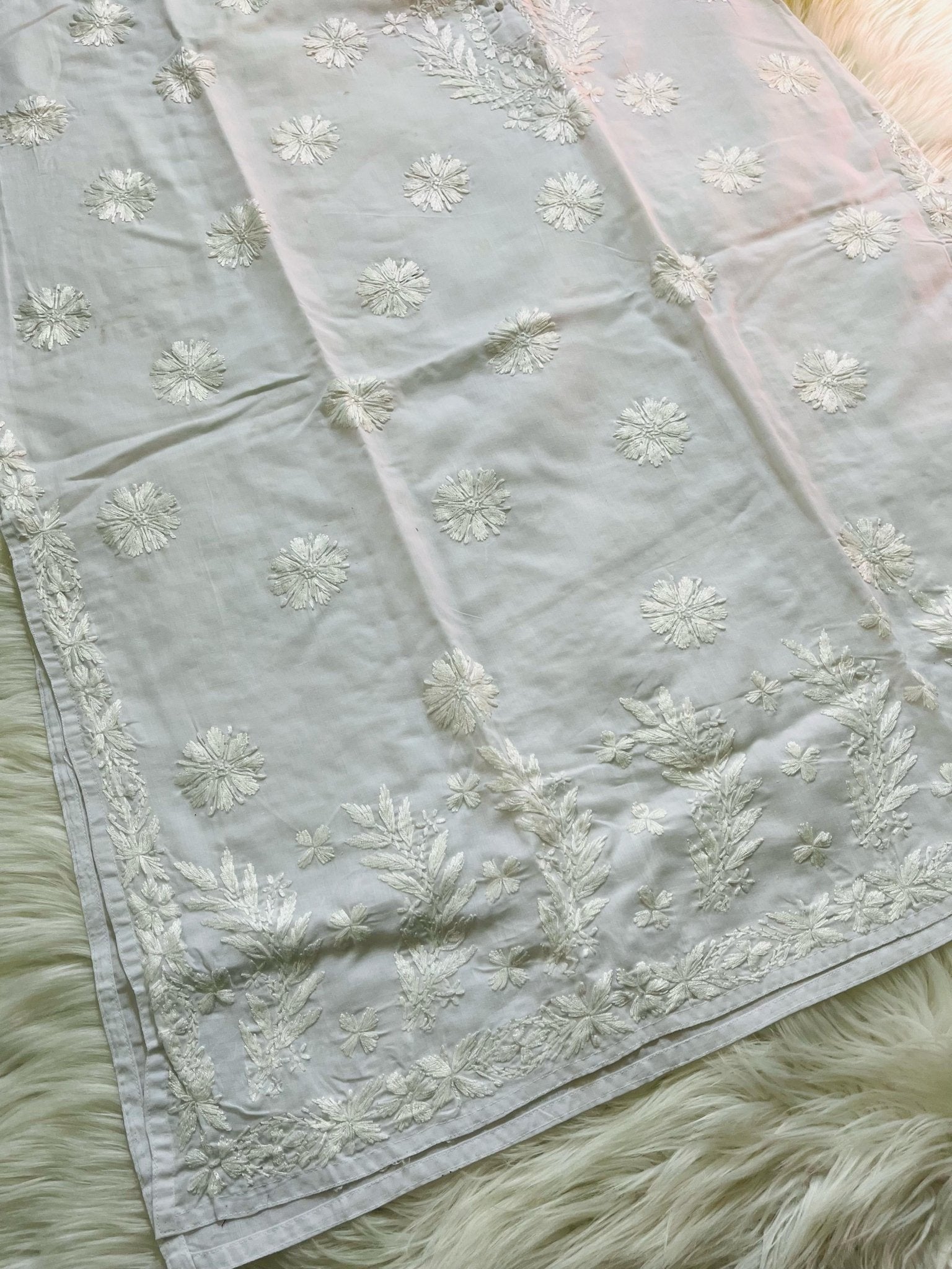 Plus size White Celebrities Favourite Chikankari combo - Chikankari official