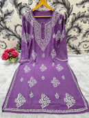 Plus sizes Soft Rayon Big Buta kurta - Chikankari official