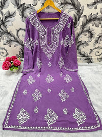 Plus sizes Soft Rayon Big Buta kurta - Chikankari official