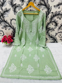 Plus sizes Soft Rayon Big Buta kurta - Chikankari official