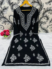 Plus sizes Soft Rayon Big Buta kurta - Chikankari official