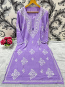 Plus sizes Soft Rayon Big Buta kurta - Chikankari official