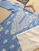 Premium 3D Modal worm Daman Kurta - Chikankari official