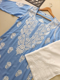 Premium 3D Modal worm Daman Kurta - Chikankari official