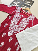 Premium 3D Modal worm Daman Kurta - Chikankari official