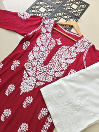 Premium 3D Modal worm Daman Kurta - Chikankari official