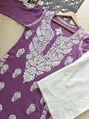 Premium 3D Modal worm Daman Kurta - Chikankari official