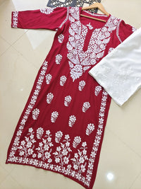 Premium 3D Modal worm Daman Kurta - Chikankari official