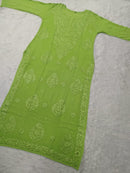 Premium 3D work Viscose Muqaish Kurti - Chikankari official