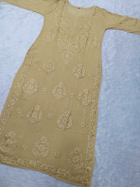 Premium 3D work Viscose Muqaish Kurti - Chikankari official