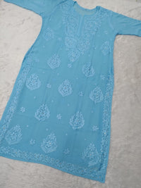 Premium 3D work Viscose Muqaish Kurti - Chikankari official