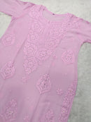 Premium 3D work Viscose Muqaish Kurti - Chikankari official