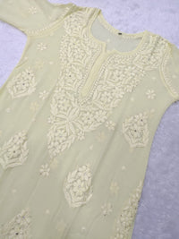 Premium 3D work Viscose Muqaish Kurti - Chikankari official